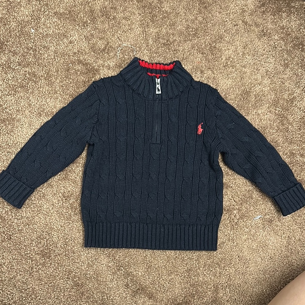 Ralph Lauren Toddler Dark Blue Cable Knit Pullover